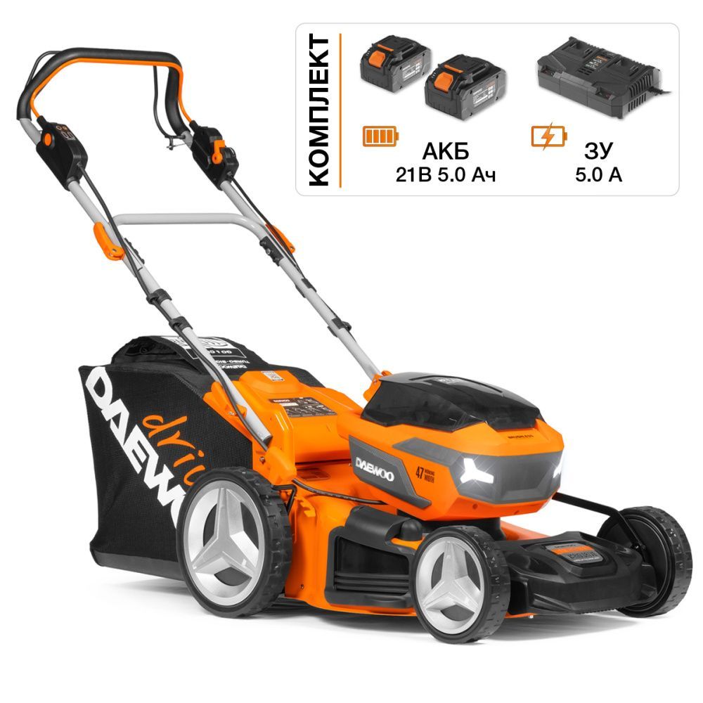 картинка Аккумуляторная газонокосилка DAEWOO DLM 5042Li-S SET картинка Аккумуляторная газонокосилка DAEWOO DLM 5042Li-S SET