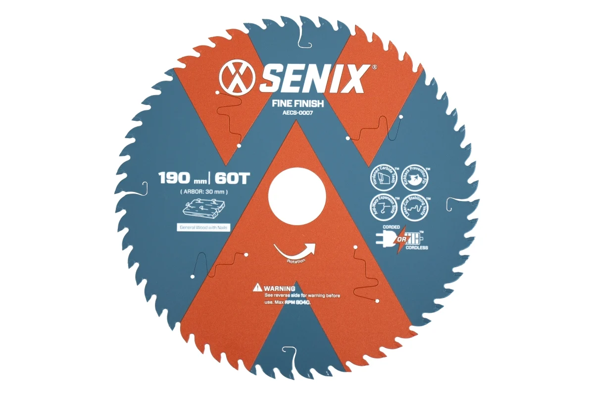 Диск пильный по дереву 190х30 мм, 60Т SENIX AECS-0007