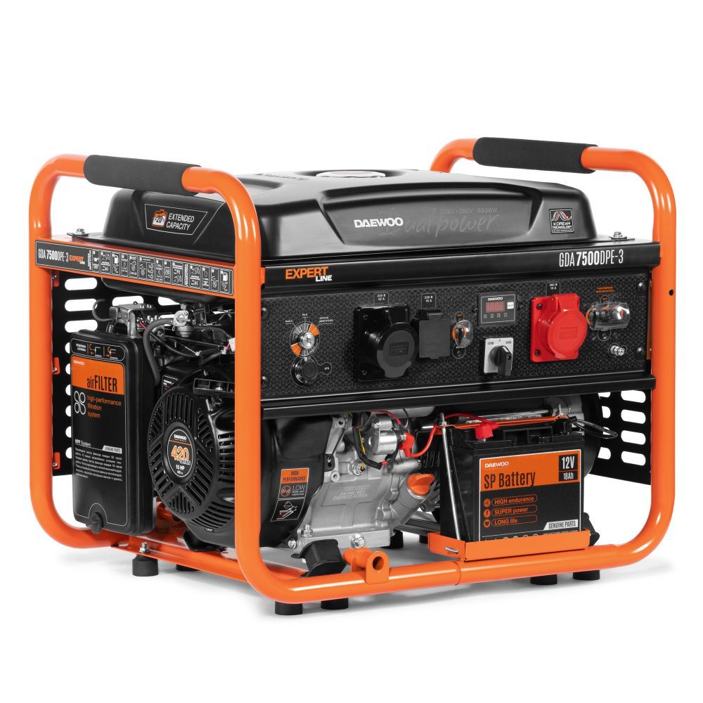 Бензиновый генератор с функцией Dual Power Daewoo GDA 7500DPE-3 Бензиновый генератор с функцией Dual Power Daewoo GDA 7500DPE-3