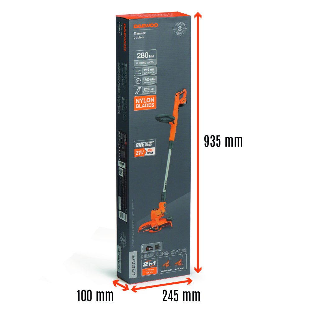 картинка Триммер аккумуляторный DAEWOO DATR 3521Li SET картинка Триммер аккумуляторный DAEWOO DATR 3521Li SET