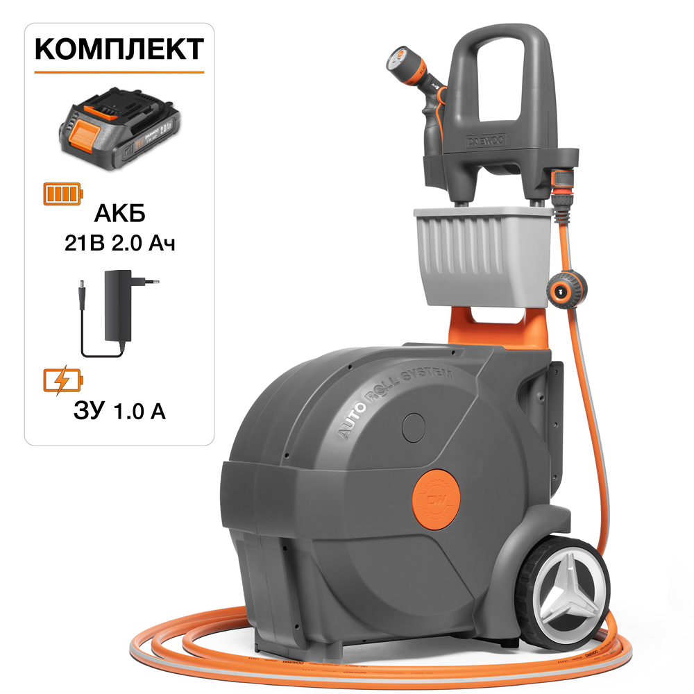 картинка Аккумуляторная тележка со шлангом Daewoo DWR 4021Li Set