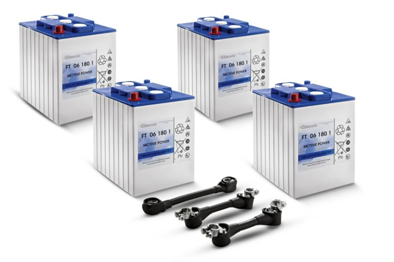 Комплект аккумуляторных батарей Karcher 24В/180Ач малообслуживаемые 4штх6В+кабели 6.654-070.0