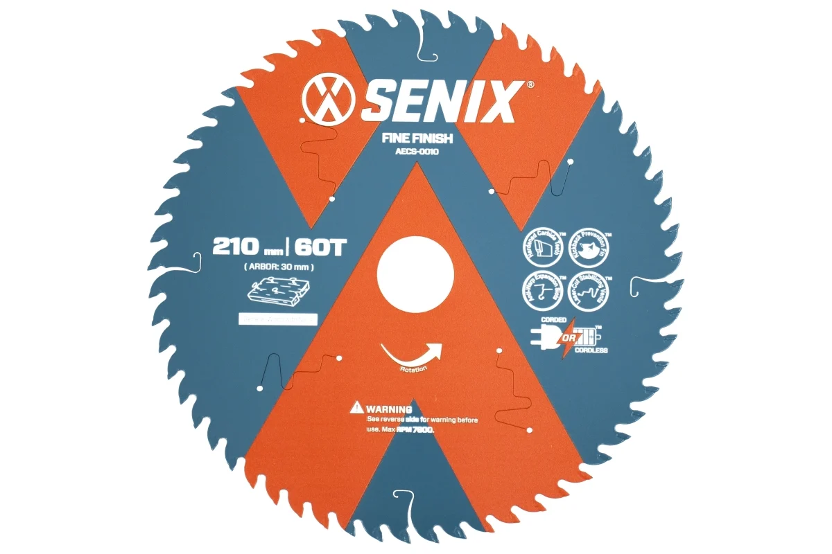 Диск пильный по дереву 210х30 мм, 60Т SENIX AECS-0010
