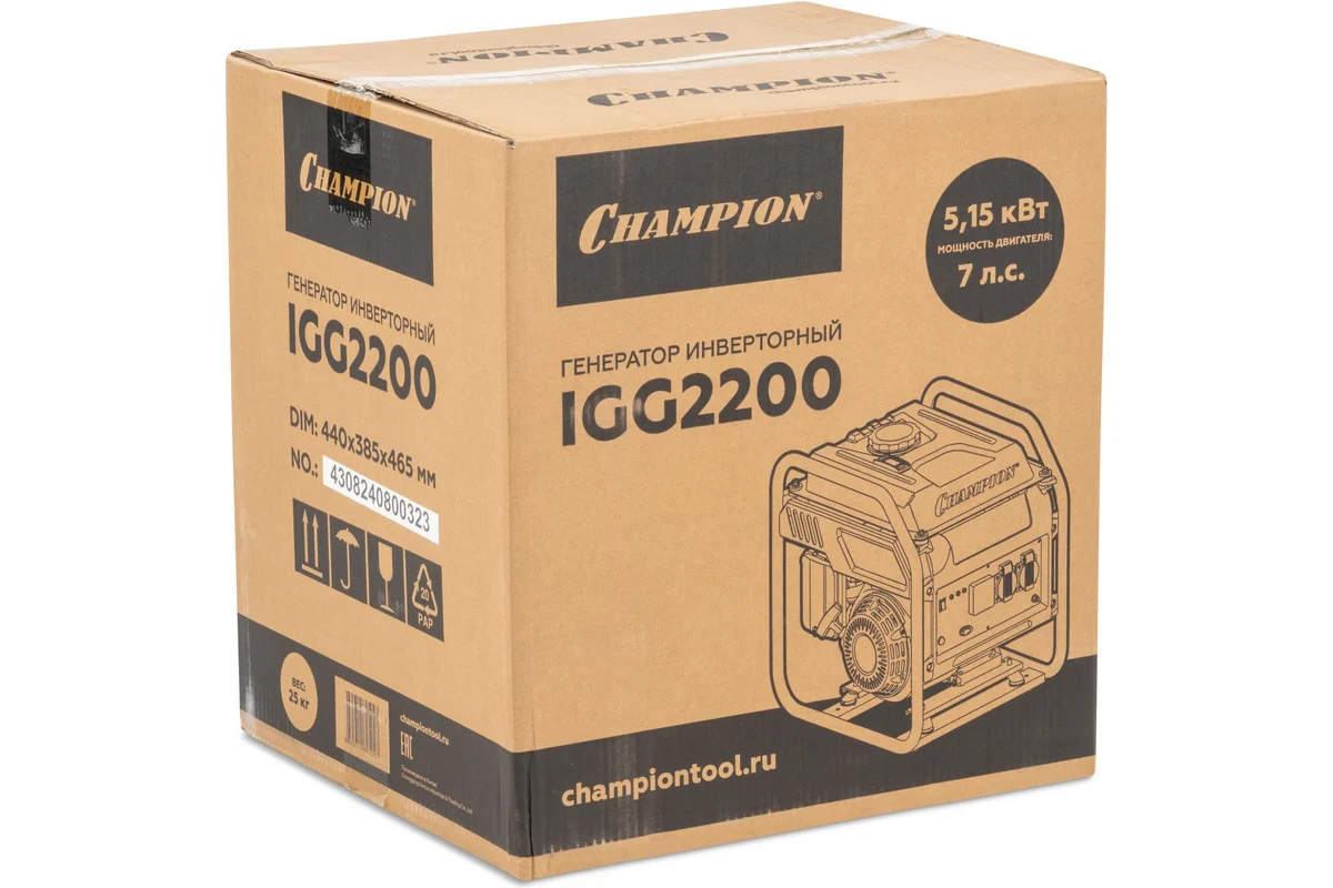 картинка Генератор Champion 2/2.1кВт, 7лс, 7л IGG2200 картинка Генератор Champion 2/2.1кВт, 7лс, 7л IGG2200