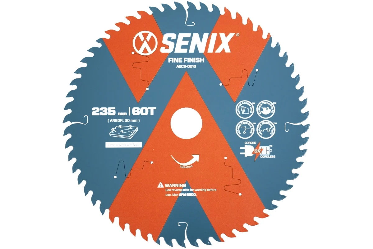 Диск пильный по дереву 235х30 мм, 60Т SENIX AECS-0013