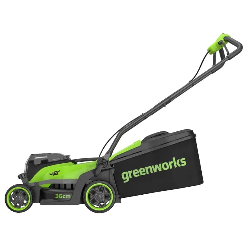 картинка Газонокосилка аккумуляторная Greenworks GD24X2LM361, 2х24V, 36 см, c 2хАКБ 4Ач и ЗУ картинка Газонокосилка аккумуляторная Greenworks GD24X2LM361, 2х24V, 36 см, c 2хАКБ 4Ач и ЗУ