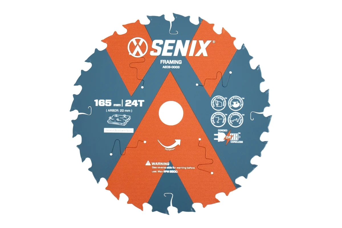 Диск пильный по дереву 165х20 мм, 24Т SENIX AECS-0003