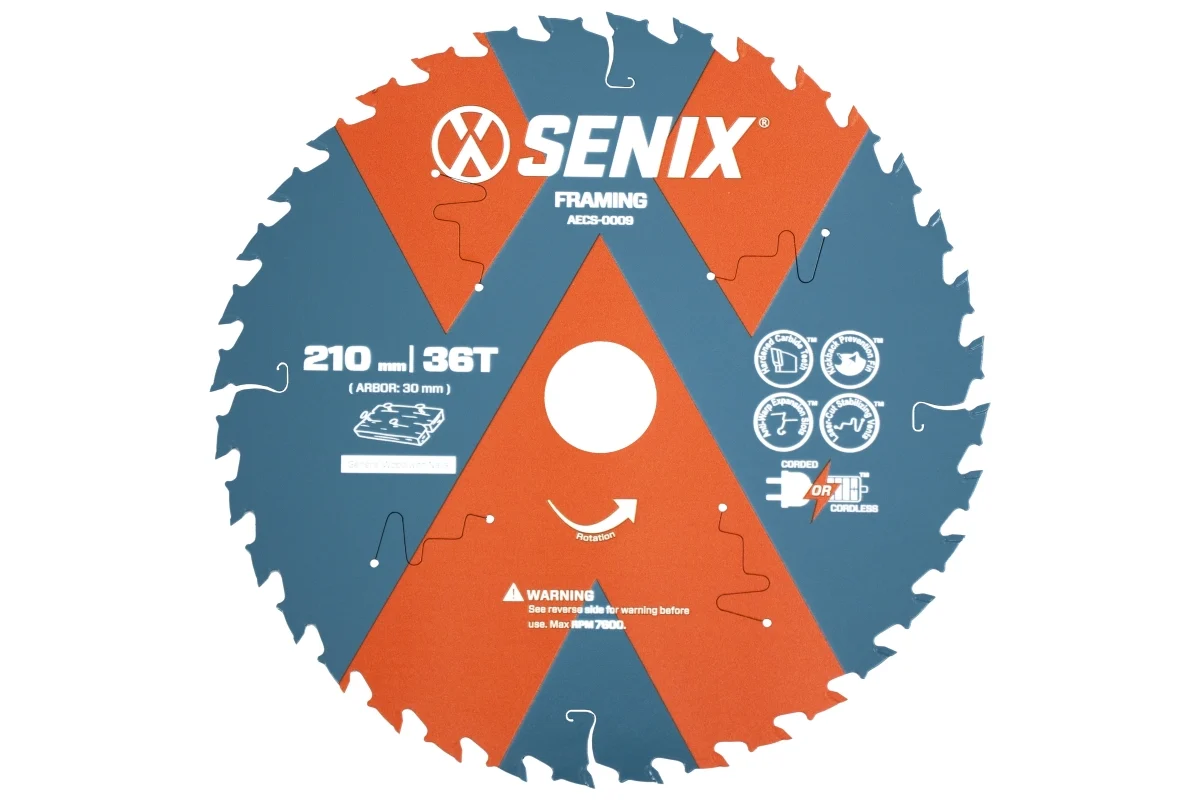 Диск пильный по дереву 210х30 мм, 36Т SENIX AECS-0009