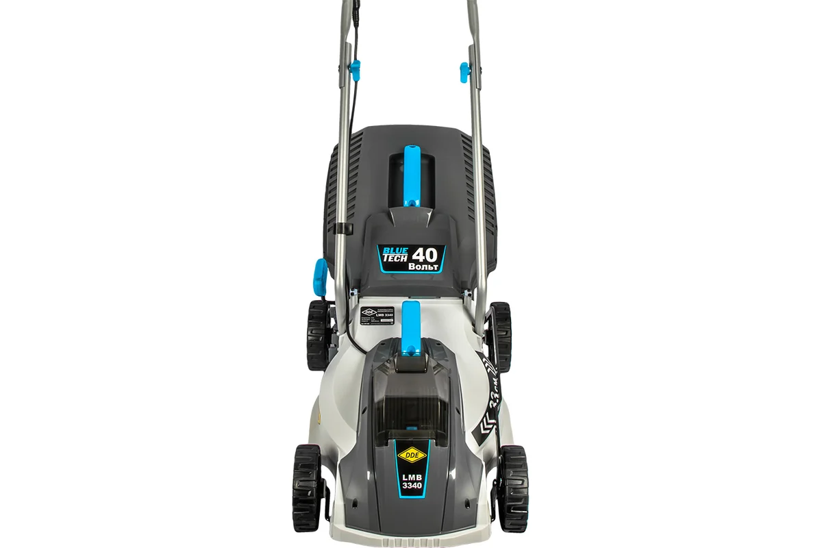 картинка Аккумуляторная газонокосилка DDE BlueTech LMB 3340 (ширина 33 см, высота 25 - 70, сборник, без ЗУ и АКБ) 909-280 картинка Аккумуляторная газонокосилка DDE BlueTech LMB 3340 (ширина 33 см, высота 25 - 70, сборник, без ЗУ и АКБ) 909-280