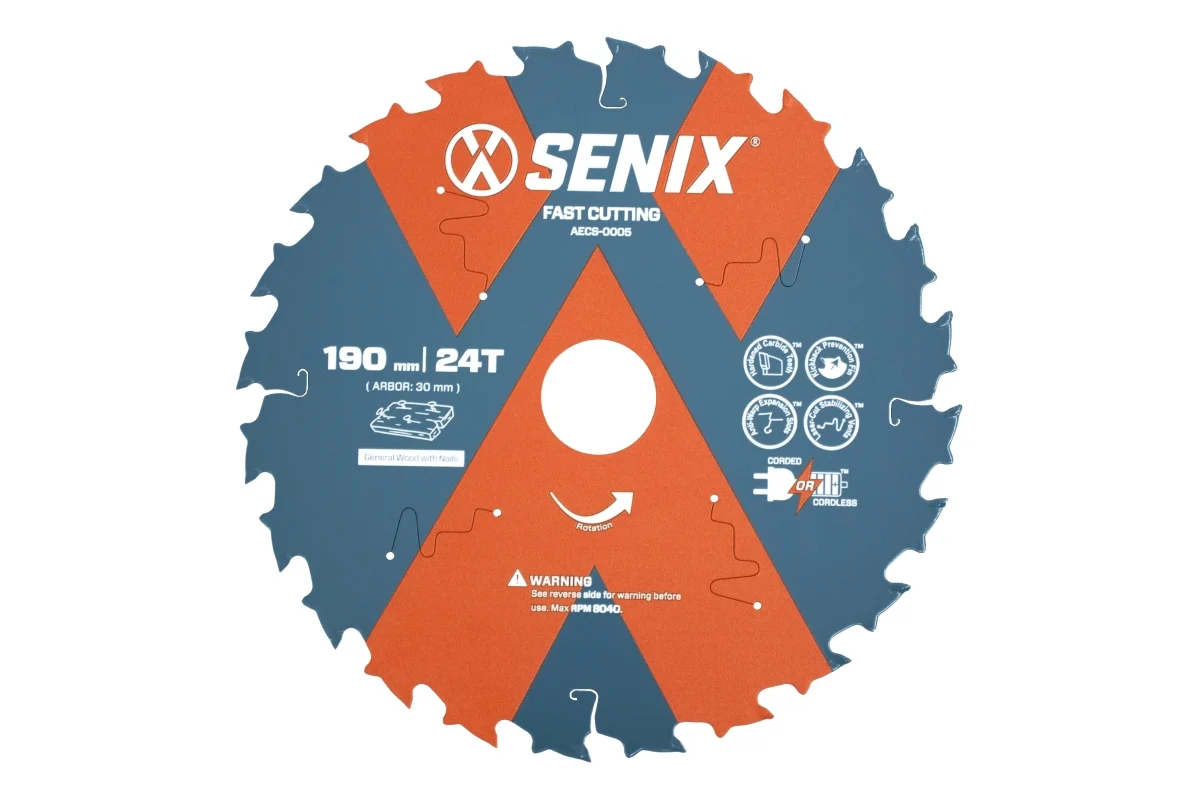 Диск пильный по дереву 190х30 мм, 24Т SENIX AECS-0005